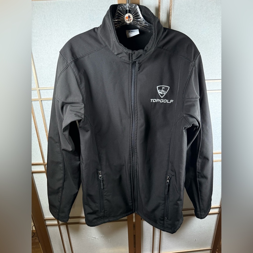 Men's Top Golf Fleece-lined Black Waterproof Jacket - Size Small